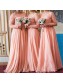 A-Line Long Sleeves Lace and Chiffon Long Bridesmaid Dresses 99601394