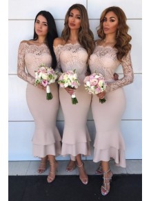 Mermaid Lace long Sleeves Bridesmaid Dresses 99601401