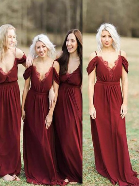 A-Line V-Neck Spaghetti Straps Floor Length Bridesmaid Dresses 99601410 A-Line V-Neck Spaghetti Straps Floor Length Bridesmaid Dresses 99601410