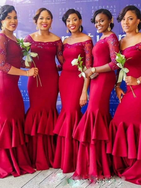 Mermaid Beaded Off-the-Shoulder Floor Length Bridesmaid Dresses 99601422 Mermaid Beaded Off-the-Shoulder Floor Length Bridesmaid Dresses 99601422