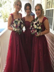 A-Line Lace Long Floor Length Bridesmaid Dresses 99601426 A-Line Lace Long Floor Length Bridesmaid Dresses 99601426
