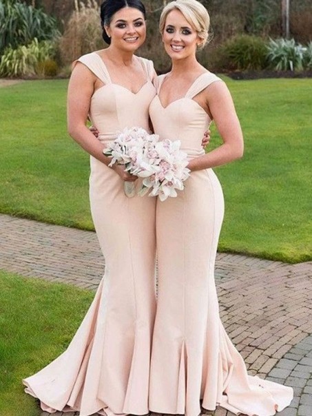 Mermaid Sleeveless Long Floor Length Bridesmaid Dresses 99601428