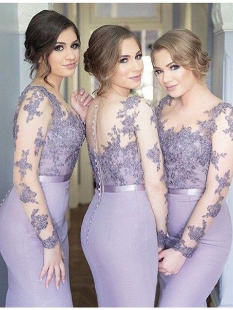 Mermaid Long Sleeves Lace Floor Length Bridesmaid Dresses 99601430 Mermaid Long Sleeves Lace Floor Length Bridesmaid Dresses 99601430