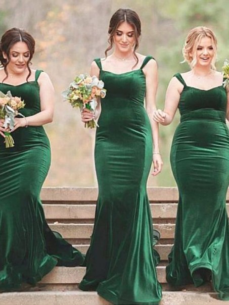 Mermaid Long Plus Size Floor Length Bridesmaid Dresses 99601432