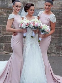 Mermaid Cap Sleeves Long Floor Length Bridesmaid Dresses 99601435 Mermaid Cap Sleeves Long Floor Length Bridesmaid Dresses 99601435