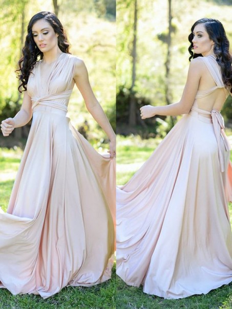 A-Line Floor Length Bridesmaid Dresses 99601442
