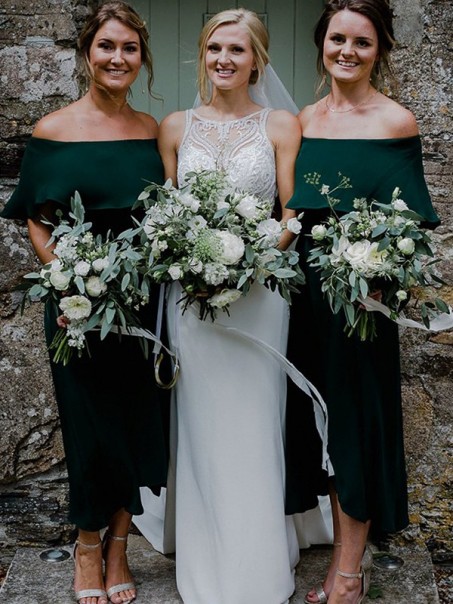 Sheath Off-the-Shoulder Floor Length Bridesmaid Dresses 99601443