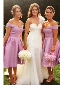 A-Line Off-the-Shoulder Knee Length Bridesmaid Dresses 99601459 A-Line Off-the-Shoulder Knee Length Bridesmaid Dresses 99601459