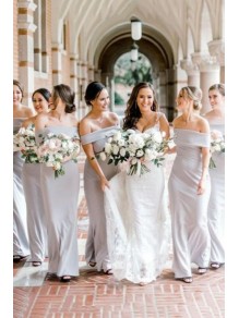 Sheath Off-the-Shoulder Floor Length Bridesmaid Dresses 99601462