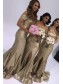 Mermaid Sequins Off-the-Shoulder Long Floor Length Bridesmaid Dresses 99601465