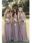 A-Line V-Neck Floor Length Bridesmaid Dresses 99601479