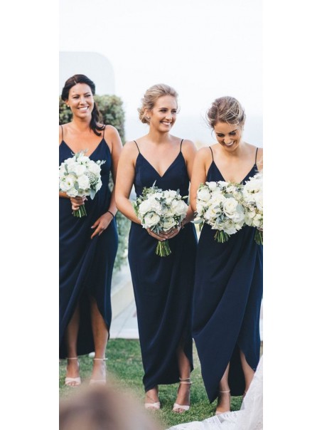 Sheath Spaghetti Straps V-Neck Bridesmaid Dresses 99601481