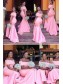 Mermaid Off-the-Shoulder Long Pink Plus Size Floor Length Bridesmaid Dresses 99601487