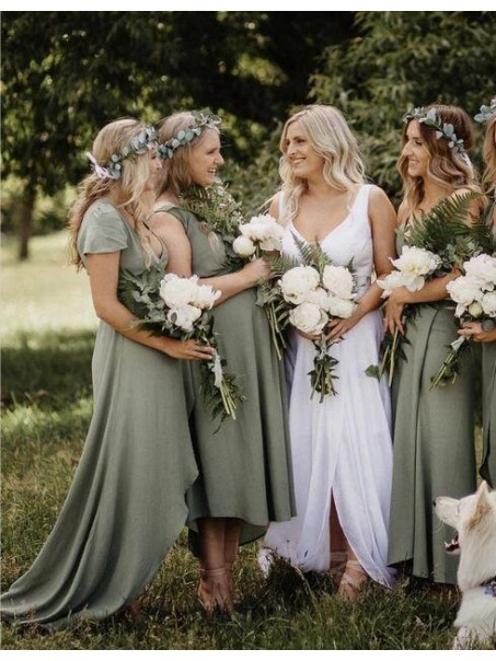 Simple V-Neck Bridesmaid Dresses 99601491