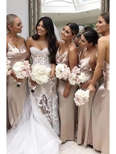 Simple Spaghetti Straps Floor Length Bridesmaid Dresses 99601492