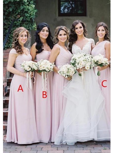 A-Line Long Chiffon Floor Length Bridesmaid Dresses 99601495