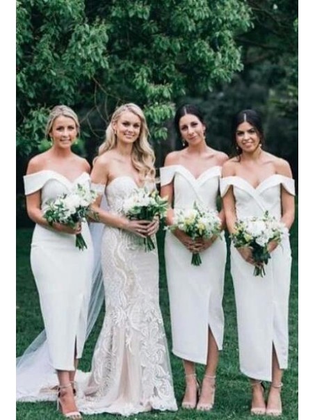 Sheath Off-the-Shoulder Bridesmaid Dresses 99601496
