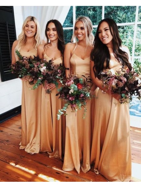 Affordable Long Spaghetti Straps Floor Length Bridesmaid Dresses 99601503