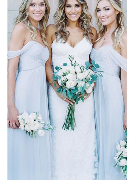 A-Line Chiffon Off-the-Shoulder Floor Length Bridesmaid Dresses 99601506