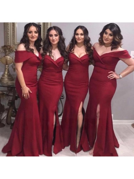 Mermaid Off-the-Shoulder Floor Length Bridesmaid Dresses 99601508