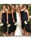 Sheath Strapless Black Floor Length Bridesmaid Dresses 99601510