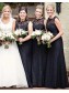 Long Black Lace Floor Length Bridesmaid Dresses 99601511