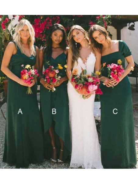 Long Green Floor Length Bridesmaid Dresses 99601512