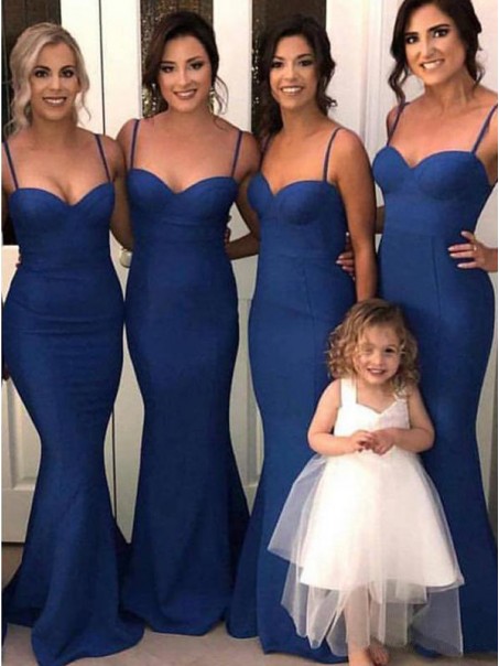 Mermaid Spaghetti Straps Long Floor Length Bridesmaid Dresses 99601524