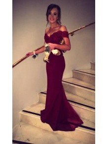 Trumpet/Mermaid Off-the-Shoulder Long Lace Prom Evening Formal Dresses 99602002