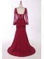 Trumpet/Mermaid Off-the-Shoulder Long Sleeves Red Lace Prom Evening Formal Dresses 99602003