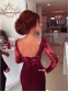 Trumpet/Mermaid Off-the-Shoulder Long Sleeves Red Lace Prom Evening Formal Dresses 99602003
