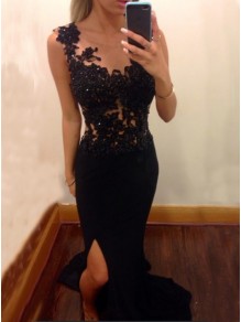 Long Black Lace Prom Evening Formal Dresses 99602004