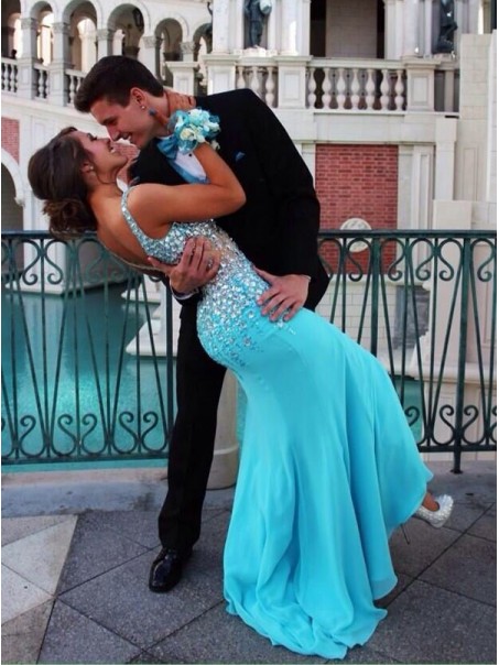 Long Blue Beaded Prom Evening Formal Dresses 99602006