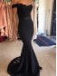 Trumpet/Mermaid Off-the-Shoulder Long Black Lace Prom Evening Formal Dresses 99602008