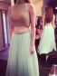 Two Pieces Beaded High Neck Long Prom Evening Formal Dresses 99602019
