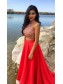 Red Two Pieces Beaded High Neck Long Prom Evening Formal Dresses 99602020