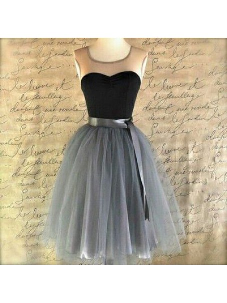 Short Sleeveless Tulle Bridesmaid Prom Evening Formal Dresses 99602023
