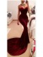 Trumpet/Mermaid Sweetheart Long Red Prom Evening Formal Dresses 99602036