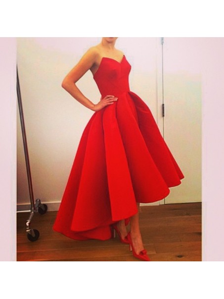 High Low Sweetheart Red Prom Evening Formal Dresses 99602037