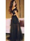 Two Pieces Off-the-Shoulder Black Lace Tulle Prom Evening Formal Dresses 99602045