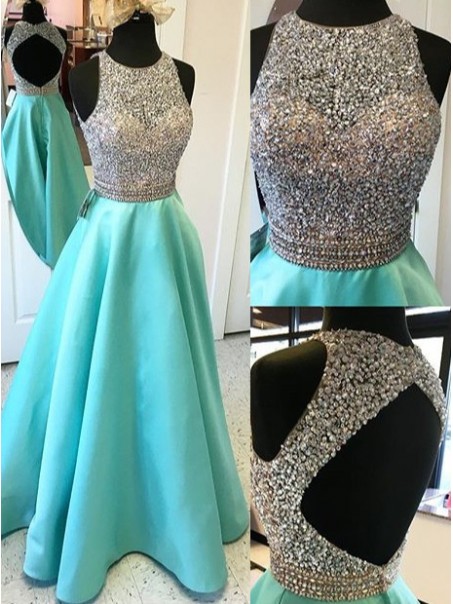 A-Line Sequins Keyhole Back Long Prom Evening Formal Dresses 99602051