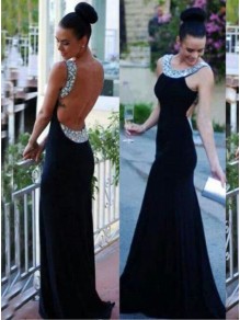 Long Black Backless Beaded Prom Evening Formal Dresses 99602057 Long Black Backless Beaded Prom Evening Formal Dresses 99602057