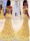 Off-the-Shoulder Lace Long Yellow Prom Evening Formal Dresses 99602061 Off-the-Shoulder Lace Long Yellow Prom Evening Formal Dresses 99602061