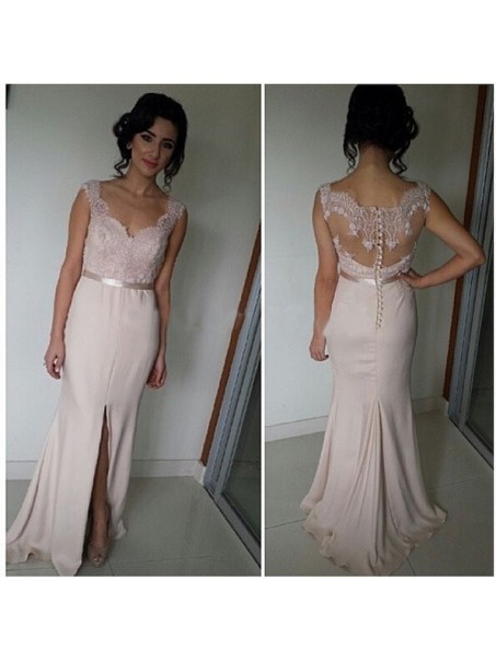 Trumpet/Mermaid Straps Sleeveless Lace Prom Evening Formal Dresses 99602065
