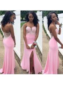 Beaded Long Pink Sweetheart Prom Evening Formal Dresses 99602067 Beaded Long Pink Sweetheart Prom Evening Formal Dresses 99602067