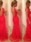 Long Red Lace Low V-Back Prom Evening Formal Dresses 99602070