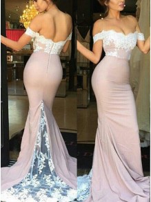 Trumpet/Mermaid Off-the-Shoulder Lace Long Prom Evening Formal Bridesmaid Dresses 99602081 Trumpet/Mermaid Off-the-Shoulder Lace Long Prom Evening Formal Bridesmaid Dresses 99602081