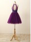 A-Line Short Sequins Purple Prom Evening Bridesmaid Cocktail Homecoming Dresses 99602088