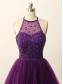 A-Line Short Sequins Purple Prom Evening Bridesmaid Cocktail Homecoming Dresses 99602088