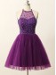 A-Line Short Sequins Purple Prom Evening Bridesmaid Cocktail Homecoming Dresses 99602088